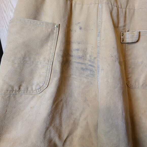 Vintage Carhartt Duck Bib Overalls 48x30 Red Quilted Insulated Double Knee "JOE" - Picture 8 of 16
